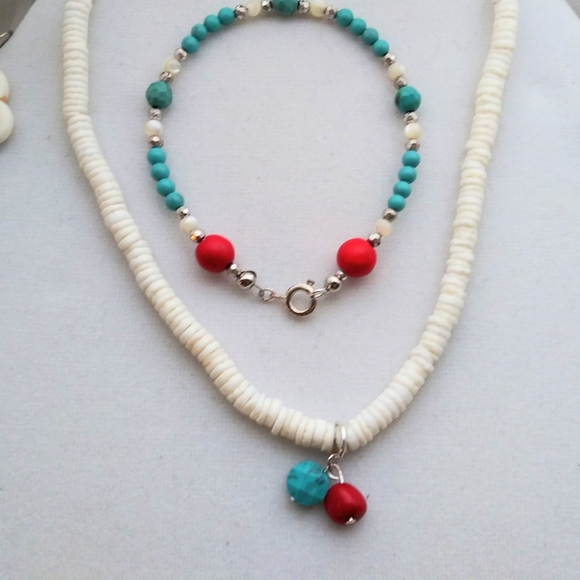 Vintage Puka Choker Bracelet earrings Set - Picture 5 of 8